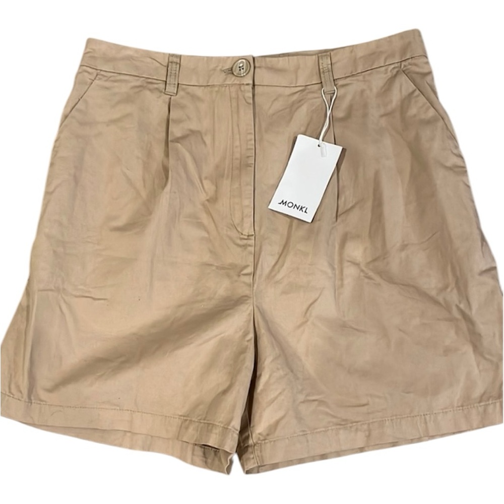 Monki Cotton Khaki Bermuda Shorts Size 12 NWT New